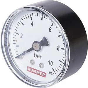 Манометр аксиальный Rommer 50 мм 10 бар ¼&quot; RIM-0009-501008, 1