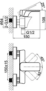 Смеситель для душа D&K Berlin Technische чёрный/хром DA1433115 Смеситель для душа D&K Berlin Technische чёрный/хром DA1433115, 2