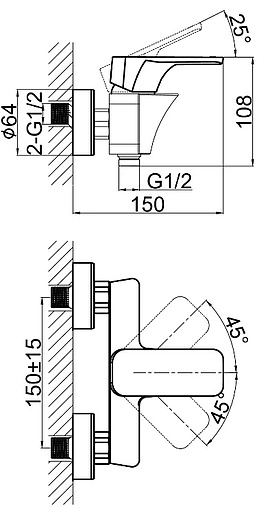 Смеситель для душа D&K Berlin Technische чёрный/хром DA1433115 Смеситель для душа D&K Berlin Technische чёрный/хром DA1433115