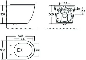 Унитаз подвесной безободковый Aquanet Cetus 3.0 W Tornado белый Cetus 3.0 W T Унитаз подвесной безободковый Aquanet Cetus 3.0 W Tornado белый Cetus 3.0 W T, 2