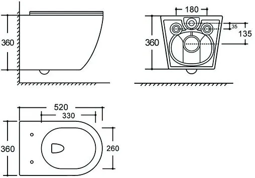 Унитаз подвесной безободковый Aquanet Cetus 3.0 W Tornado белый Cetus 3.0 W T