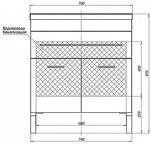 Тумба-умывальник напольная Aquanet Верона 75 чёрный 00182707+00158755 Тумба-умывальник напольная Aquanet Верона 75 чёрный 00182707+00158755, 3