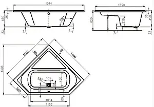 Ванна акриловая Vagnerplast Cavallo Corner 140x140 VPBA140CAV3X-04, 2