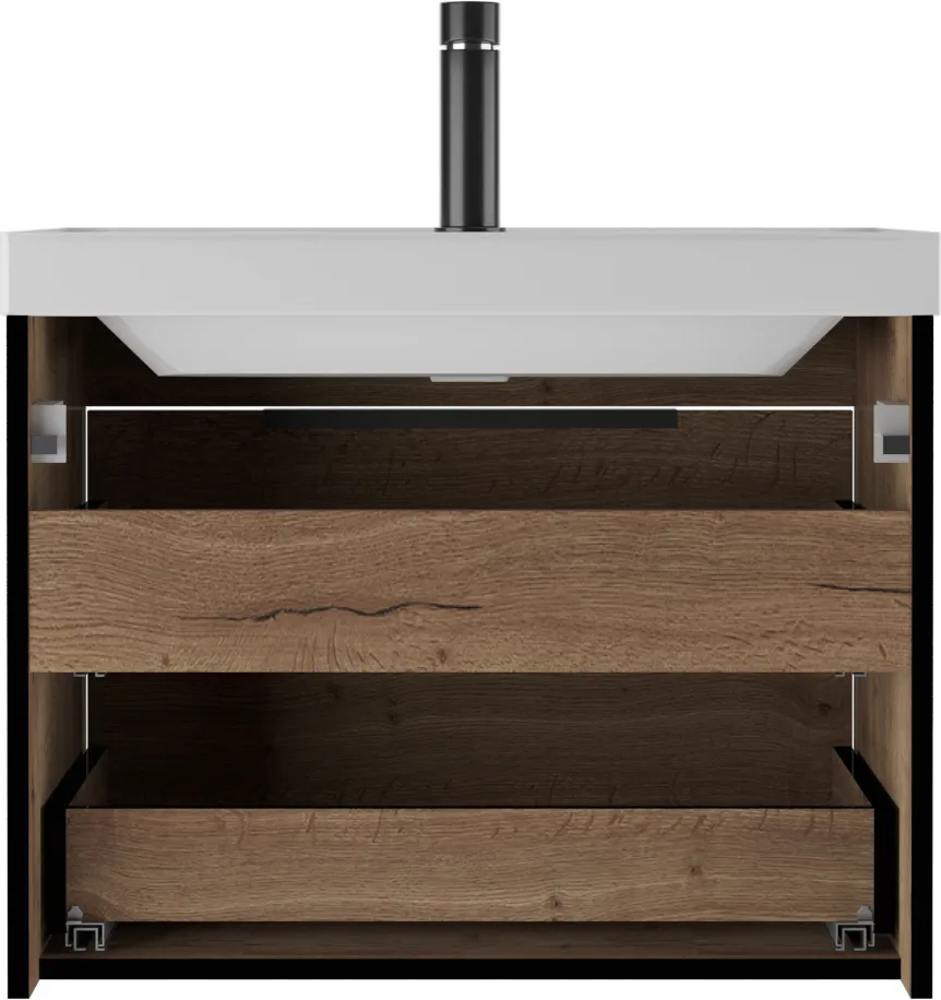 Тумба-умывальник подвесная Домино Alfa 70 дуб галифакс табак DA6104T+4670142930037, 5