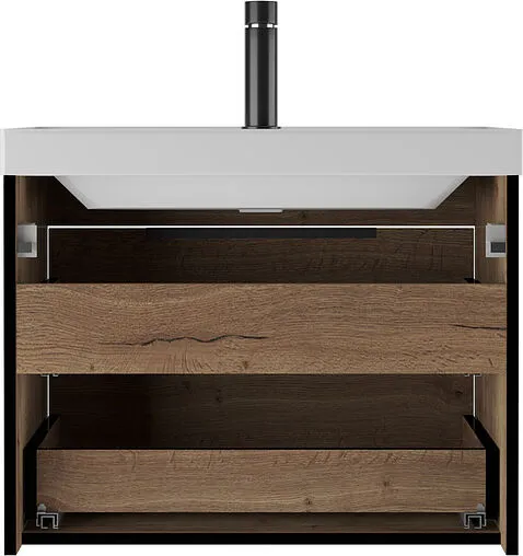 Тумба-умывальник подвесная Домино Alfa 70 дуб галифакс табак DA6104T+4670142930037