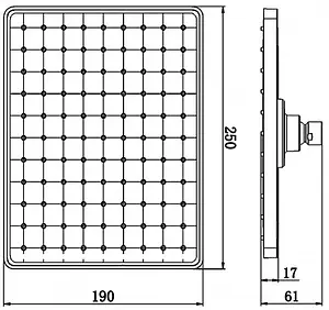 Лейка верхнего душа Swedbe Hermes чёрный матовый 5121B, 2