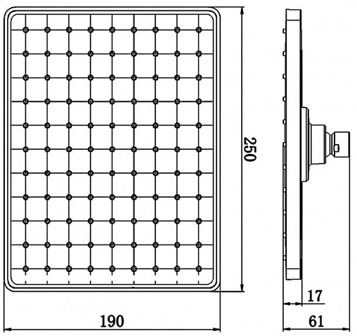 Лейка верхнего душа Swedbe Hermes чёрный матовый 5121B