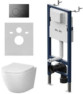 Комплект 6 в 1 Am.Pm Like Aquaspin IS90138.801900 с кнопкой черный матовый, 1