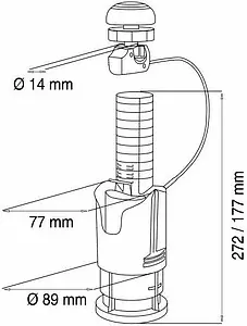 Механизм сливной для бачка двухрежимный Jimten S-575 023305, 2
