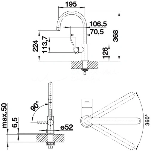 Смеситель для кухни Blanco Candor нержавеющая сталь 523120