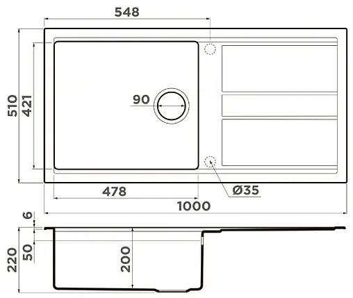 Мойка кухонная Omoikiri Kitagawa 100-GR leningrad grey 4993788