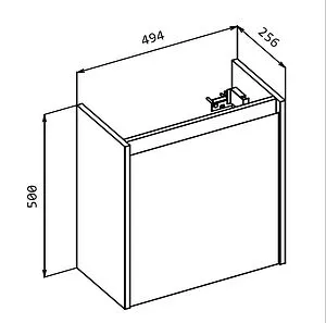 Тумба-умывальник подвесная BelBagno KRAFT MINI 50 L Pino Pasadena KRAFT MINI-500/260-1A-SO-PP-L+7045-KL, 2