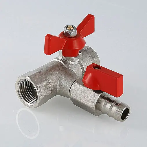 Кран шаровый с дренажем и обратным клапаном ½"в x ½"в x ¼"в x 14ш Valtec VT.248.N.04