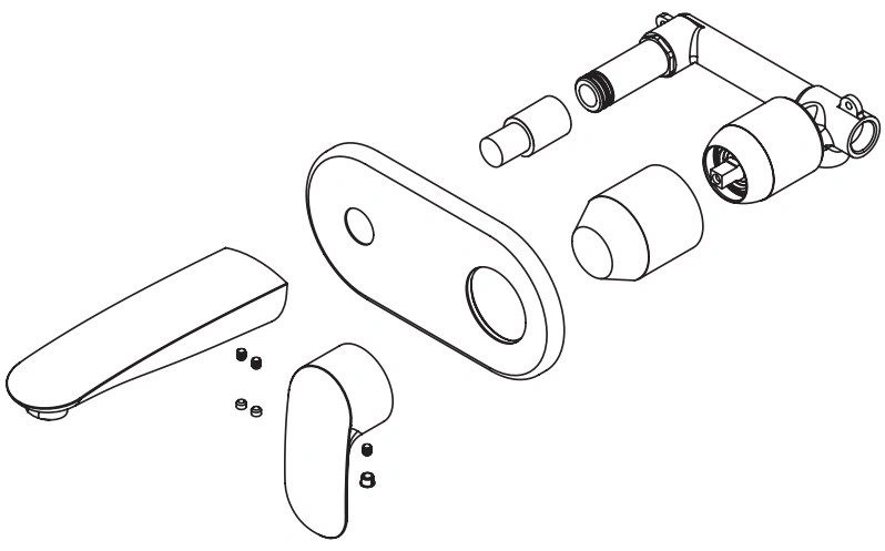 Смеситель для раковины из стены Am.Pm Like хром F8072200