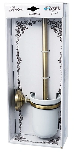 Ёршик для унитаза Fixsen Retro бронза/белый FX-83813