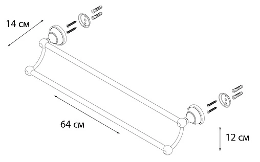 Полотенцедержатель Fixsen Bogema хром/белый с рисункомFX-78502
