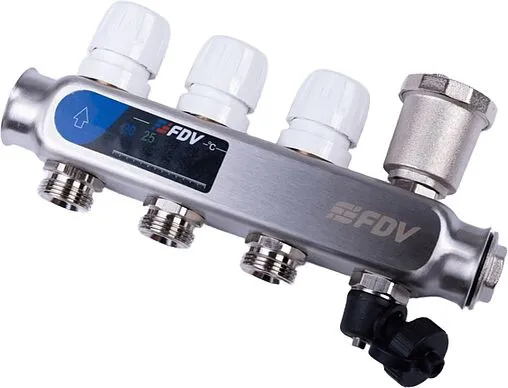 Группа коллекторная с расходомерами 3 отвода 1&quot;в/в x ¾&quot;ек FDV S1103C-2/3