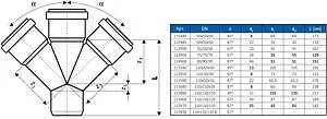 Крестовина одноплоскостная внутренняя D=110x50x50мм Угол 87° Ostendorf HTDA 115580, 2