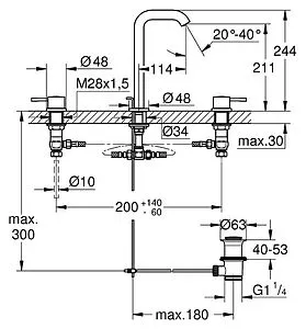 Смеситель для раковины Grohe Essence New хром 20299001 Смеситель для раковины Grohe Essence New хром 20299001, 2