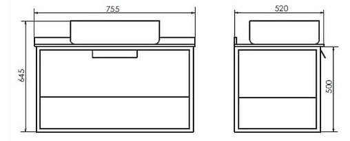 Тумба-умывальник подвесная Comforty Кёльн 75 дуб тёмный/чёрный 00004149065CF Тумба-умывальник подвесная Comforty Кёльн 75 дуб тёмный/чёрный 00004149065CF