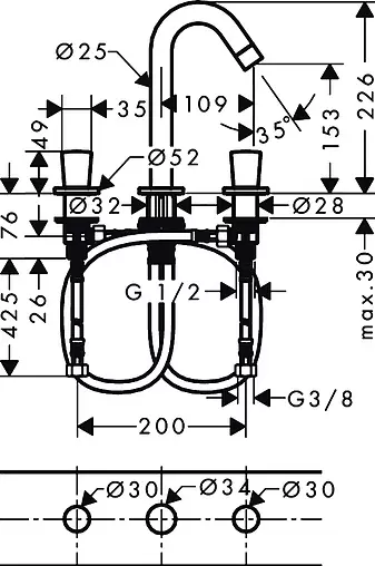 Смеситель для раковины Hansgrohe Logis 150 хром 71133000