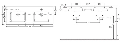 Раковина ISVEA SistemaT 121 белый 10SL50121SV