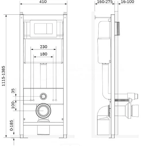Инсталляция для подвесного унитаза Set 4 в 1 Damixa DX00.I011.0151 с кнопкой хром глянцевый Инсталляция для подвесного унитаза Set 4 в 1 Damixa DX00.I011.0151 с кнопкой хром глянцевый