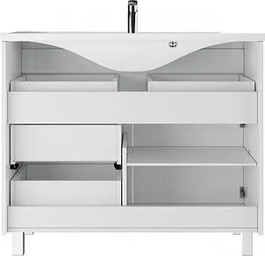 Тумба-умывальник напольный Домино Cube 100 белый DC5001T+4640021065204, 5