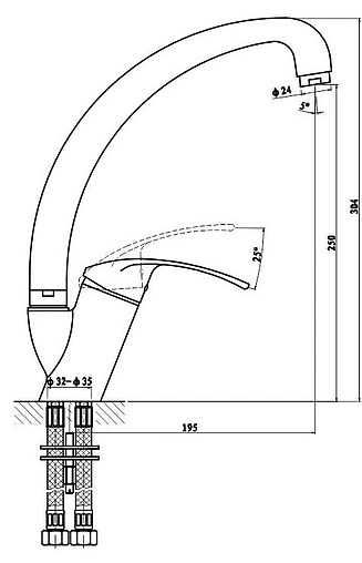 Смеситель для кухни Gross Aqua Nord хром 3519514C-A02
