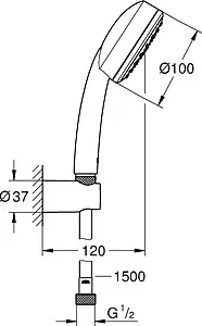 Душевой набор Grohe Tempesta New Cosmopolitan 100 I хром 26084002 Душевой набор Grohe Tempesta New Cosmopolitan 100 I хром 26084002, 2