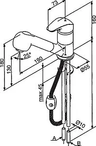 Смеситель для кухни с выдвижным изливом Damixa Space хром 101200000, 2