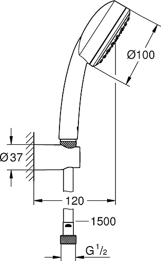 Душевой набор Grohe Tempesta New Cosmopolitan 100 I хром 26084002