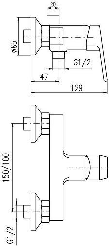 Смеситель для душа Rav Slezak Colorado чёрный матовый/хром CO181.5CMATC
