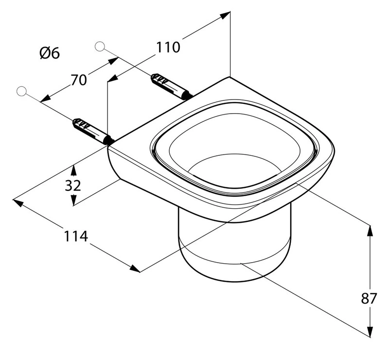 Стакан Kludi Ambienta хром/белый 5397505