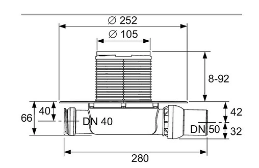 Трап горизонтальный Set TECEdrainpoint S 100x100мм KDP-S110