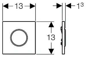 Клавиша смыва для писсуара Geberit Sigma 10 116.015.KN.1 кнопка/хром матовый, кольцо/хром глянцевый, 2