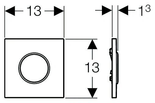 Клавиша смыва для писсуара Geberit Sigma 10 116.015.KN.1 кнопка/хром матовый, кольцо/хром глянцевый