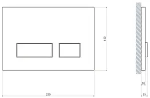Клавиша смыва для унитаза Cersanit Movi 63527 черный матовый, 2