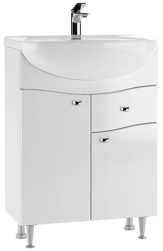 Тумба-умывальник напольная Айсберг Волна 60 белый DA1021T+4620008192772