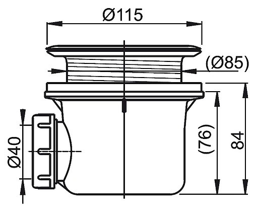 Сифон для душевого поддона Ravak Basic хром X01308 Сифон для душевого поддона Ravak Basic хром X01308