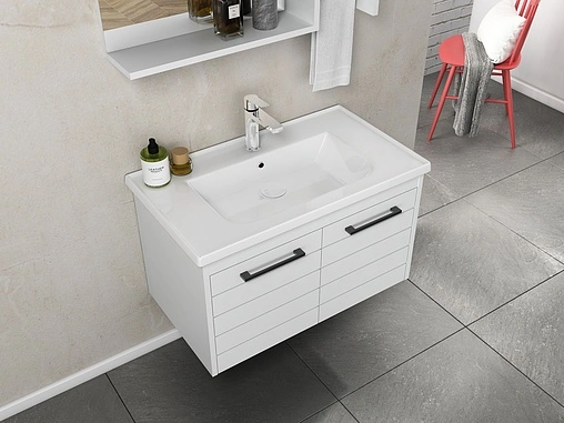 Тумба-умывальник подвесная ISVEA Aristo 80 белый 21RSS001081I Тумба-умывальник подвесная ISVEA Aristo 80 белый 21RSS001081I