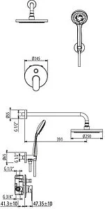 Душевая система со смесителем для душа Gattoni H2OMIX7000 чёрный матовый KTH715/PDNO Душевая система со смесителем для душа Gattoni H2OMIX7000 чёрный матовый KTH715/PDNO, 2