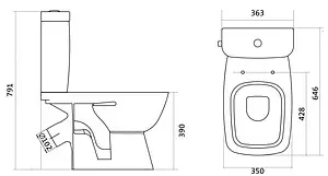 Унитаз-компакт Santek Нео Лайт белый 1WH302471 Унитаз-компакт Santek Нео Лайт белый 1WH302471, 2