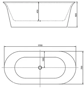 Ванна акриловая отдельностоящая Aquanet Family Smart 170x78 Gloss Finish черный глянец белый/панель черный 88778-GB Ванна акриловая отдельностоящая Aquanet Family Smart 170x78 Gloss Finish черный глянец белый/панель черный 88778-GB, 2