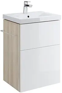 Тумба-умывальник Cersanit Smart 50 белый/ясень B-SU-SMA-CO50/Wh+, 1