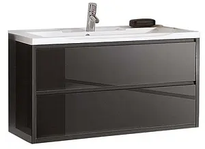 Тумба-умывальник подвесная Aquaton Римини 80 чёрный 1A226701RN950+ Тумба-умывальник подвесная Aquaton Римини 80 чёрный 1A226701RN950+, 1