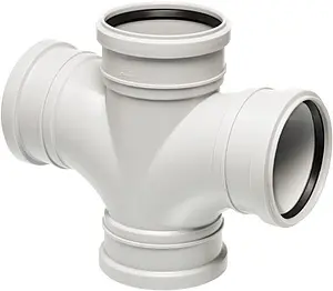 Крестовина одноплоскостная внутренняя бесшумная D=110x110x110мм Угол 88,5° Uponor Decibel 1000225 Крестовина одноплоскостная внутренняя бесшумная D=110x110x110мм Угол 88,5° Uponor Decibel 1000225, 1