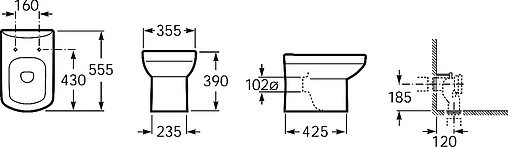 Унитаз приставной Roca Dama Senso Compacto белый 347517000 Унитаз приставной Roca Dama Senso Compacto белый 347517000