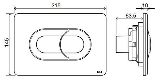 Клавиша смыва для унитаза OLI Salina Oliveira 640084 хром глянцевый