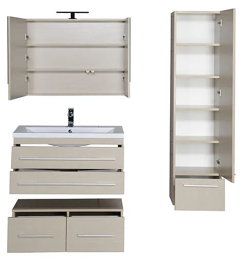 Шкаф-зеркало Aquanet Нота 90 L светлый дуб 00158858 Шкаф-зеркало Aquanet Нота 90 L светлый дуб 00158858